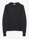 Alexander Mcqueen Melange Dark Grey Stretch Wool Blend Sweater In Grey