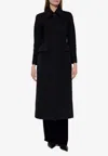 Alexander Mcqueen Wool And Cashmere Long Coat In Black