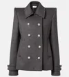 Alexander Mcqueen Doble-breasted Wool-cashmere Coat In Grey