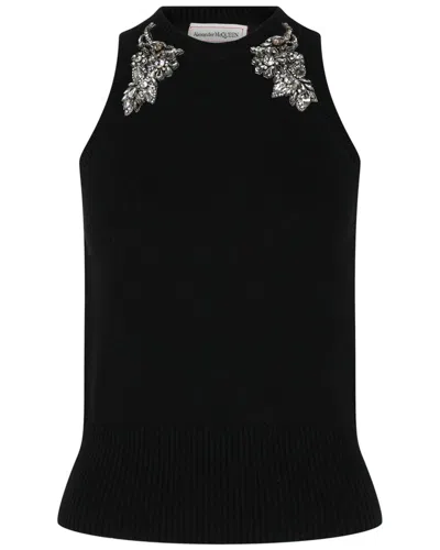 Alexander Mcqueen Wool & Cashmere Racerback Tank Top In Animal Print
