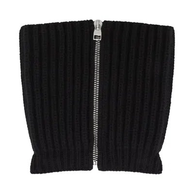 Pre-owned Alexander Mcqueen Wool And Cashmere Zip Scarf 'black' | Men's Size Onesize