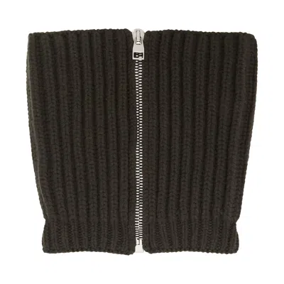 Pre-owned Alexander Mcqueen Wool And Cashmere Zip Scarf 'khaki' | Green | Men's Size Onesize