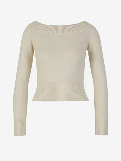 Alexander Mcqueen Wool And Casmere Sweater In Neutral