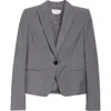 Alexander Mcqueen Single-breasted Wool-mohair Blazer Jacket In Grey Melange