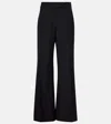 Alexander Mcqueen Wool And Mohair-blend Wide-leg Pants In Black