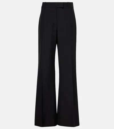 ALEXANDER MCQUEEN WOOL AND MOHAIR WIDE-LEG TUXEDO PANTS