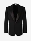 Alexander Mcqueen Wool And Silk Blazer In Black