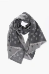 ALEXANDER MCQUEEN WOOL AND SILK SCARF WITH ALL-OVER SKULLS