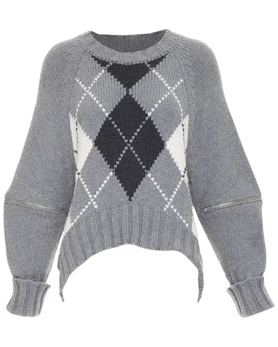 Pre-owned Alexander Mcqueen Wool Argyle Zipper Trim Sweater