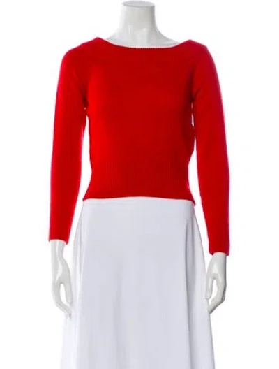 Pre-owned Alexander Mcqueen Wool Bateau Neckline Sweater W/ Tags In Red