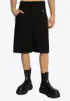 Alexander Mcqueen Wool Bermuda Shorts In Black