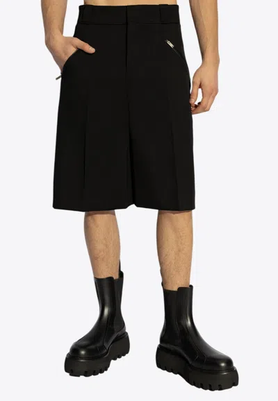 Alexander Mcqueen Wool Bermuda Shorts In Black