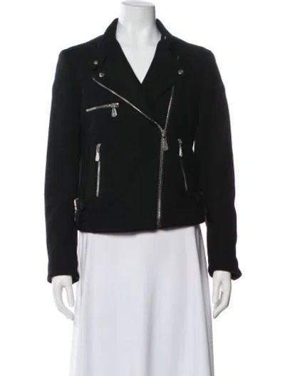 Pre-owned Alexander Mcqueen Wool Biker Jacket In Black