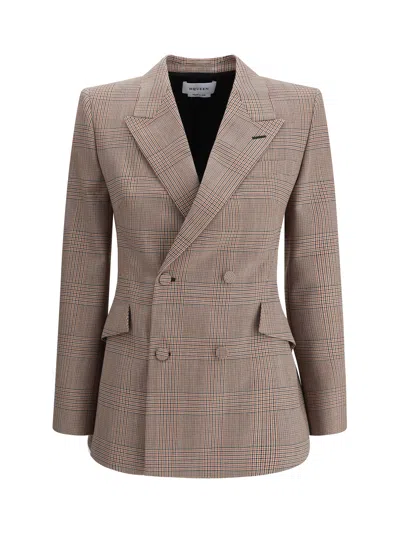 Alexander Mcqueen Wool Blazer In Brown