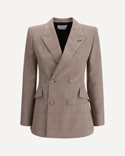 Alexander Mcqueen Wool Blazer In Brown