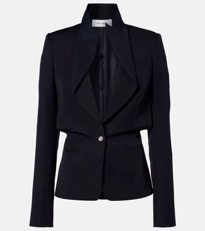 Alexander Mcqueen Wool Blazer In Blue