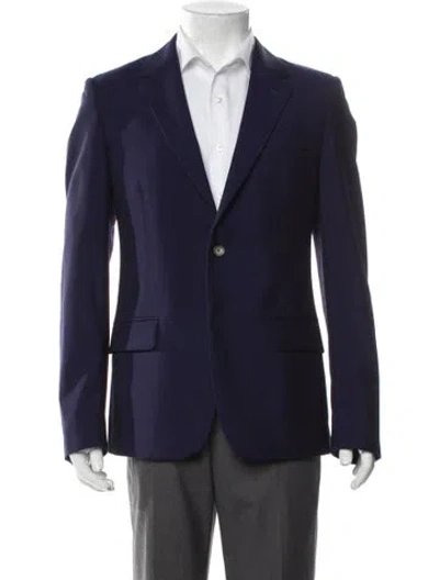 Pre-owned Alexander Mcqueen Wool Blazer In Blue