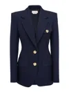 Alexander Mcqueen Single-breasted Wool Blazer In Dark Blue