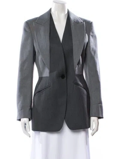 Pre-owned Alexander Mcqueen Wool Blazer In Gray