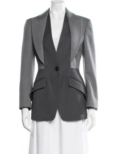 Pre-owned Alexander Mcqueen Wool Blazer In Gray