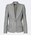 Alexander Mcqueen Wool Blazer In Gray