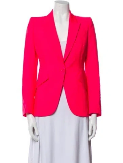 Pre-owned Alexander Mcqueen Wool Blazer In Pink