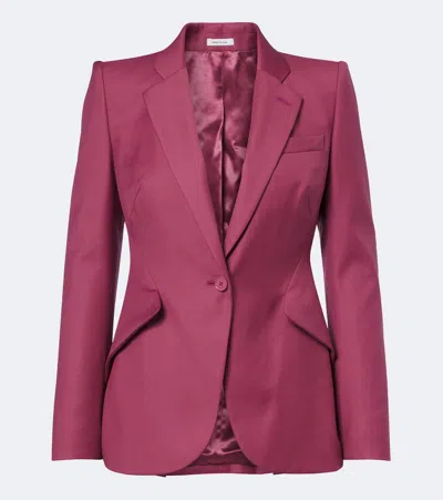 Alexander Mcqueen Mcqueen Wool Single-breasted Jacket In Purple