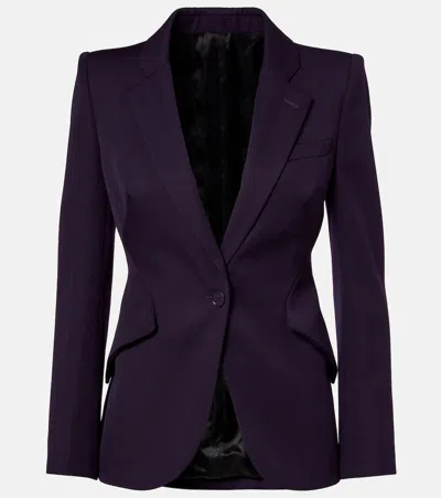 Alexander Mcqueen Wool Blazer In Purple