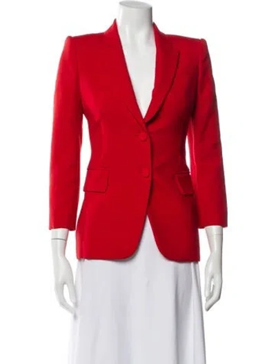 Pre-owned Alexander Mcqueen Wool Blazer In Red