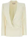Alexander Mcqueen Double-breasted Wool Jacket In White