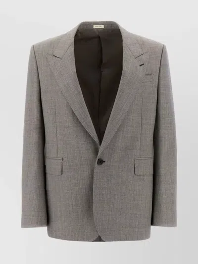 ALEXANDER MCQUEEN WOOL BLAZER WITH PEAK LAPELS AND BACK SLIT