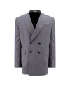 Alexander Mcqueen Wool Blazer With Pied-de-poule Motif In Gray