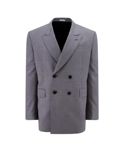 Alexander Mcqueen Wool Blazer With Pied-de-poule Motif In Neutral