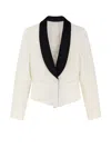 Alexander Mcqueen Wool Blazer With Satin Lapel In White