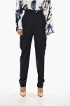 Alexander Mcqueen Wool Blend Cargo Pants With Ankle Martingale In Black