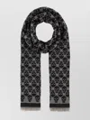 Alexander Mcqueen Wool Blend Embroidered Scarf With Skull Pattern In Black