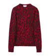 Alexander Mcqueen Wool-blend Leopard Print Sweater In Burgundy