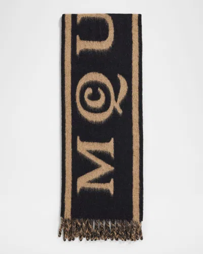 Alexander Mcqueen Wool-blend Logo Jacquard Scarf