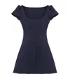 Alexander Mcqueen Wool-blend Mini Dress In Blue