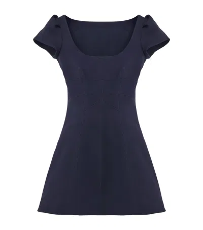 Alexander Mcqueen Wool-blend Mini Dress In Blue