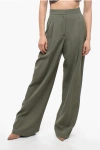 ALEXANDER MCQUEEN WOOL BLEND PALAZZO PANTS WITH PLEATS