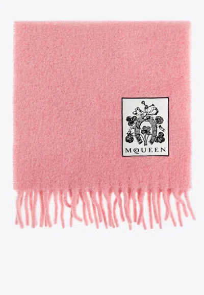 ALEXANDER MCQUEEN WOOL-BLEND SCARF WITH FRINGES