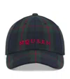 Alexander Mcqueen Wool-blend Tartan Cap In Blue