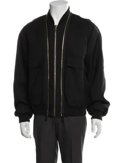 Pre-owned Alexander Mcqueen Wool Bomber Jacket In Black