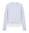 Alexander Mcqueen Wool-cashmere Cobweb-lace Sweater In Blue