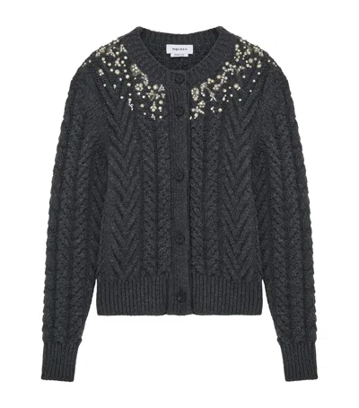Alexander Mcqueen Crystal-embellished Cable-knit Wool And Cashmere-blend Cardigan In Multi