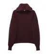 Alexander Mcqueen Ribbed Wool And Cashmere-blend Half-placket Sweater In Burgundy