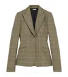 Alexander Mcqueen Wool Check Blazer In Green