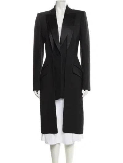 Pre-owned Alexander Mcqueen Wool Coat In Black