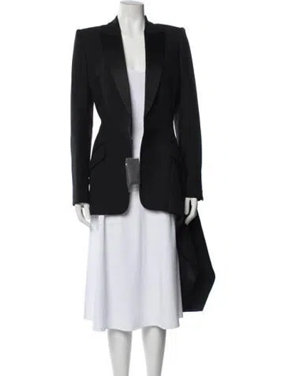 Pre-owned Alexander Mcqueen Wool Coat In Black/blue